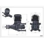 Original DLE 65CC GAS Engine Single Cylinder Two Stroke Side Exhaust 65cc for UAV Rc Airplane Gas Engine